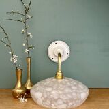 Vintage glass wall lamp with a white Clichy shade.