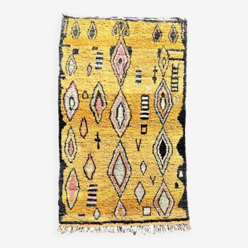 Large Moroccan Berber Boujad rug in wool, boho chic style, 160x275 cm