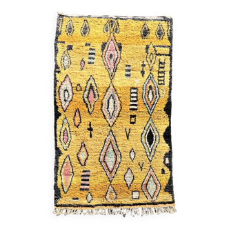 Grand Tapis Berbere Marocain Boujad en laine, style boho chic, 160x275 cm