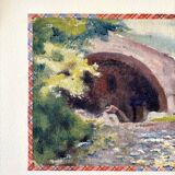 Peinture à l'huile sur toile "Maison et forêt" n°12