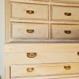 Craft furniture haberdashery - tall patinated chest of drawers - XXL chest of drawers