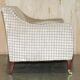 Fabric sofa and footstool, handmade in England.
