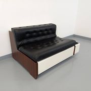 Vintage sofa bed bench with integrated lighting, Italian design Beka Tortuga, in skai, fiber