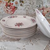 Set of 10 Sarreguemines soup plates, Guy model