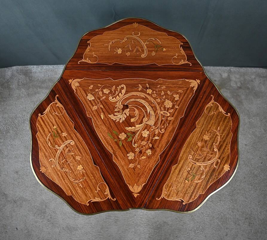 Small Folding Table in Mahogany, Napoléon III period – 2nd half of the 19th century