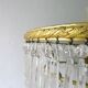 Lustre en laiton, 3 rangs de pampilles et miroir, art deco