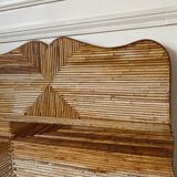 Chest bench in rattan and vintage bamboo