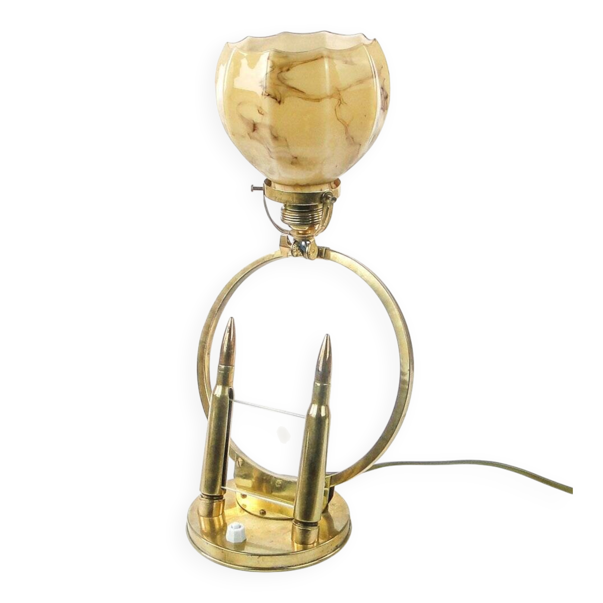 Art Deco table lamp with frame, Poland, 1930s