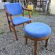 Scandinavian style armchair + velvet footrest