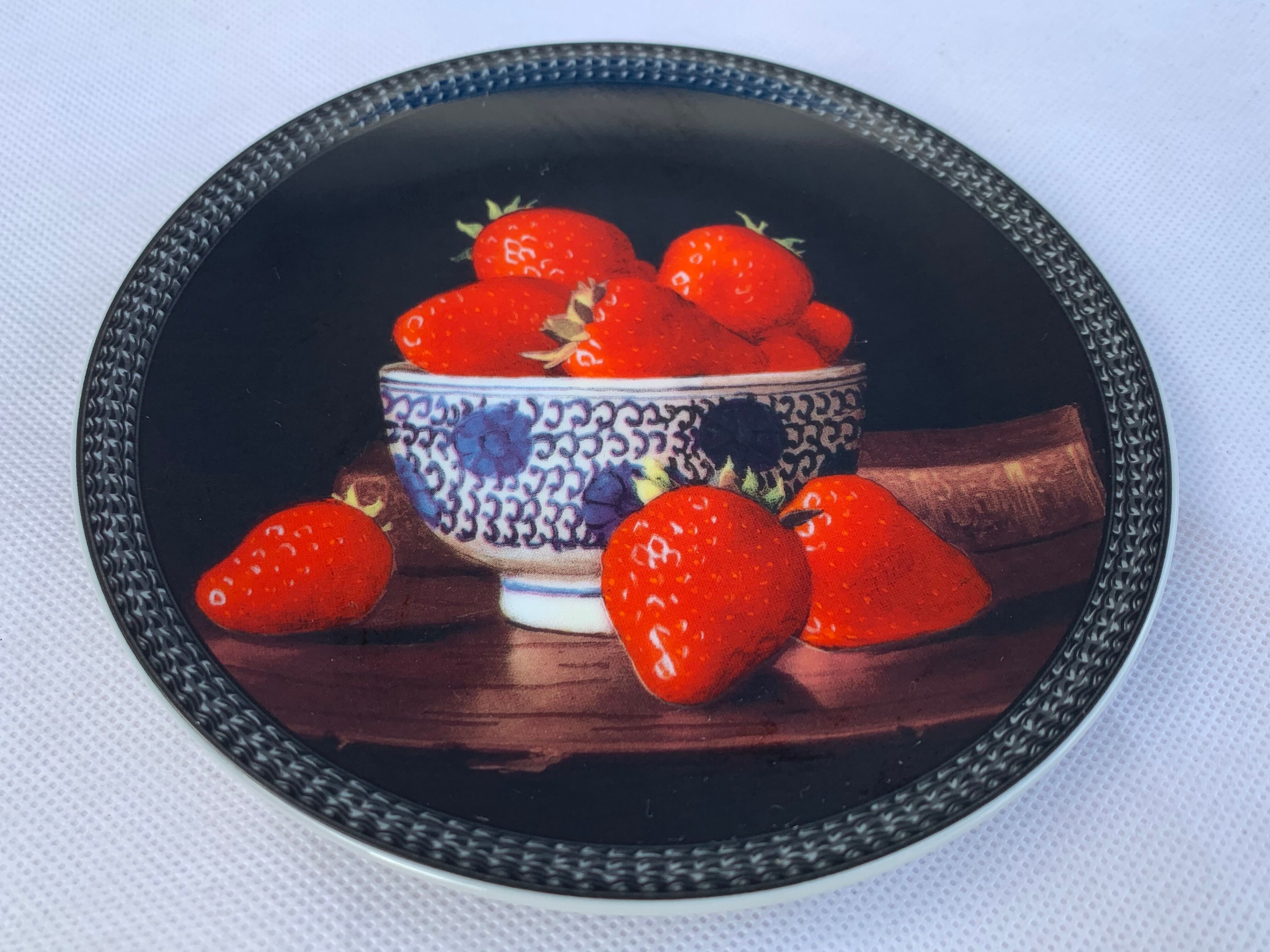Jean-Claude Chauray strawberry plate for Bernardaud Limoges