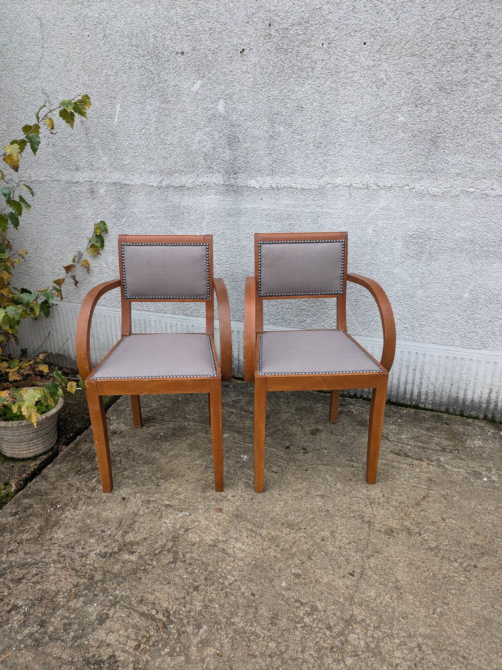 Pair of bridge armchairs