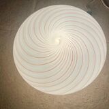 Murano Pink Swirl Glass Ceiling Light by Venini