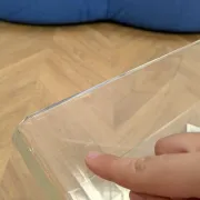 Vintage coffee table in plexiglass from the 1970s.