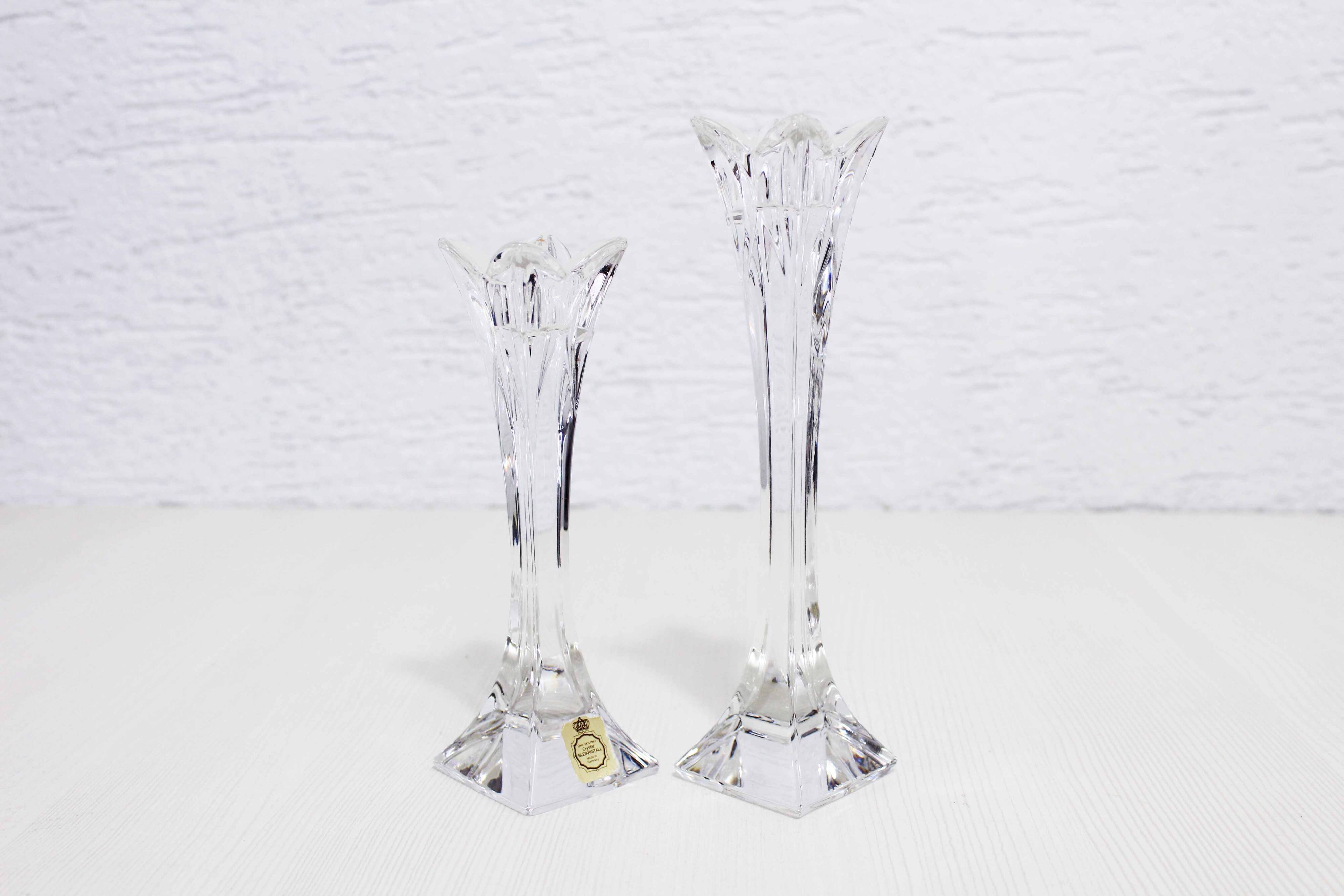 Paire de bougeoirs en cristal Nachtman
