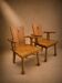 Pair of brutalist armchairs, oak, France, circa 1950.