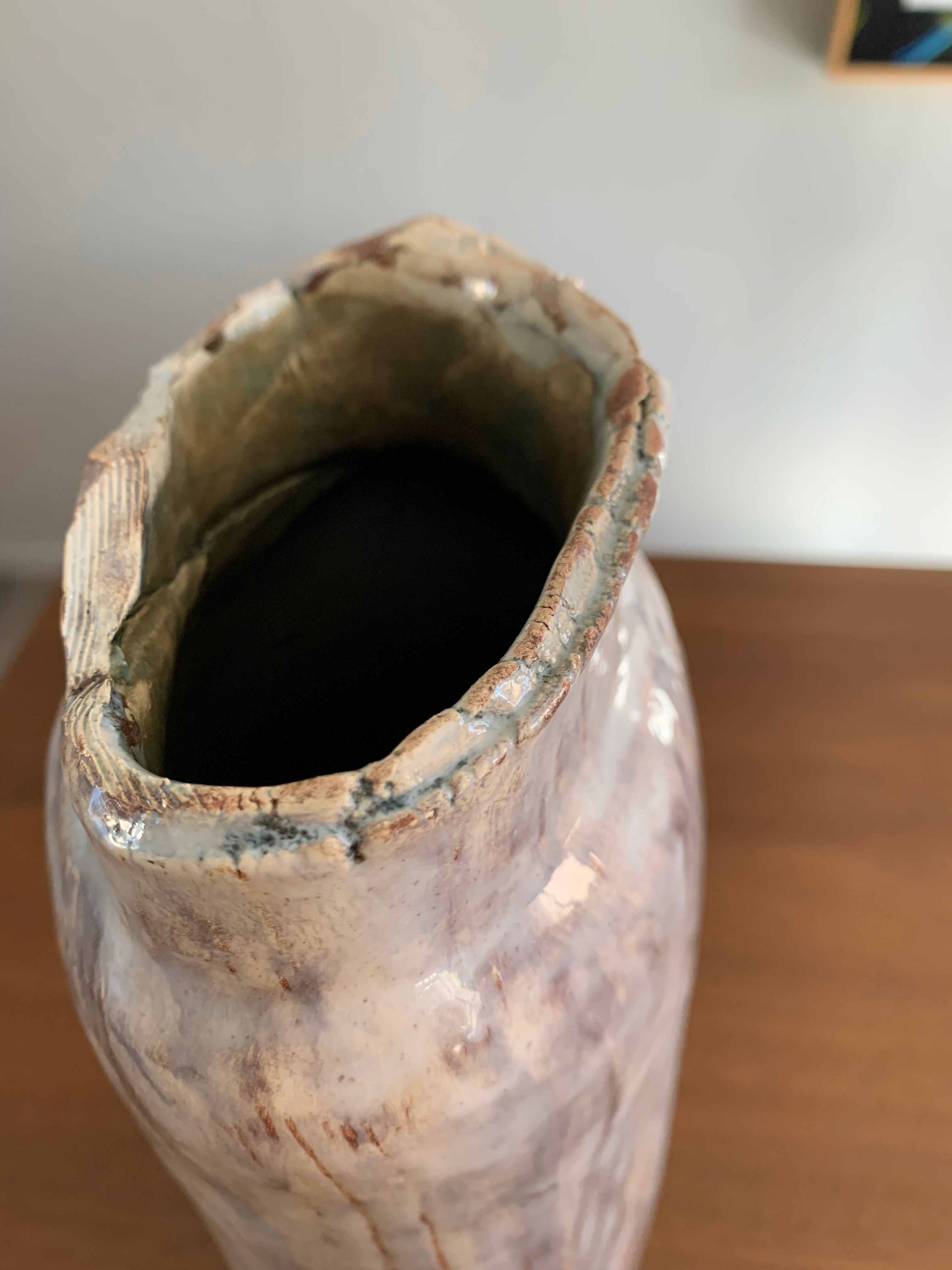 Brutalist vase signed 90