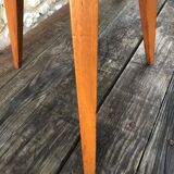Vintage round coffee table, oak tripod legs circa 60