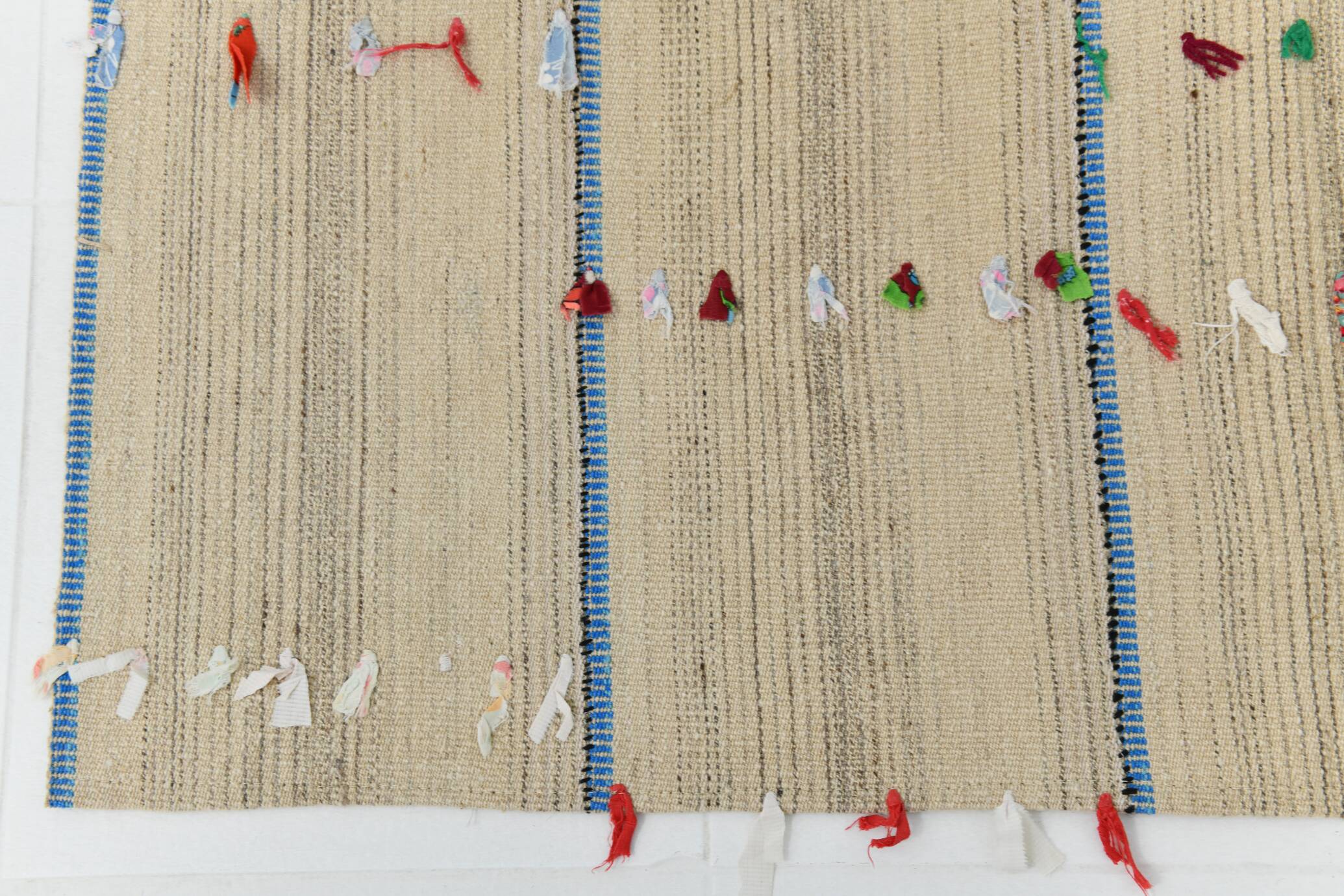 5x8 Turkish Mid Century Modern Cream & Brown Kilim Rug, 151x230Cm