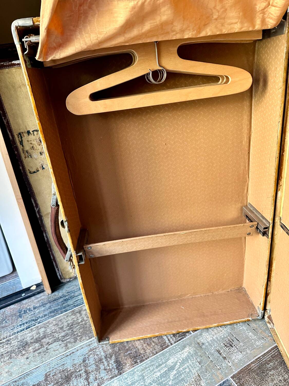 Antique cabin trunk in vellum