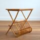 Magazine holder bamboo wood and rattan 1960s