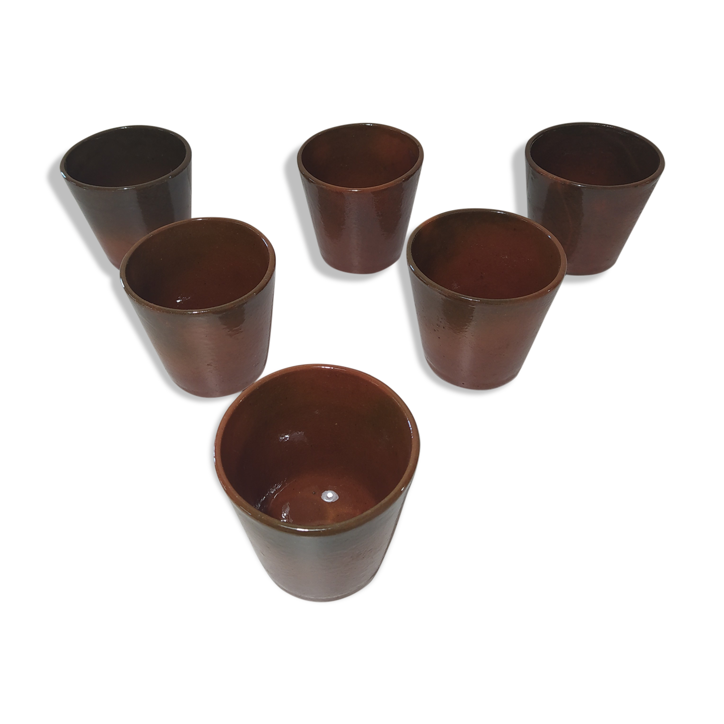 Lot de 6 gobelets verre en grès