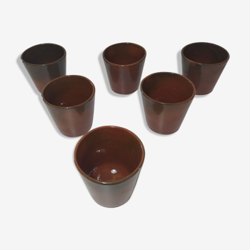 Set of 6 stoneware glass tumblers