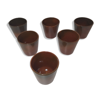 Set of 6 stoneware glass tumblers