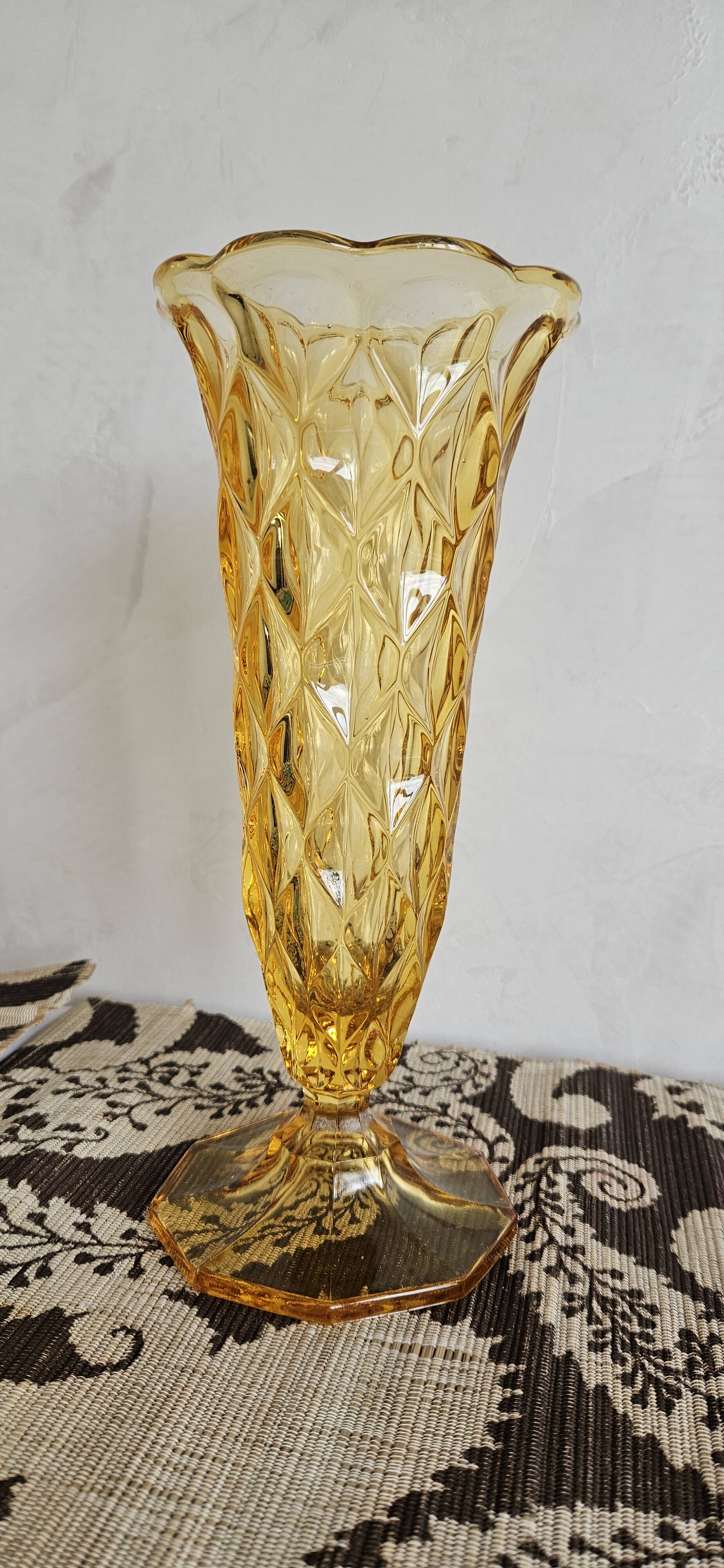 Art deco amber glass vase