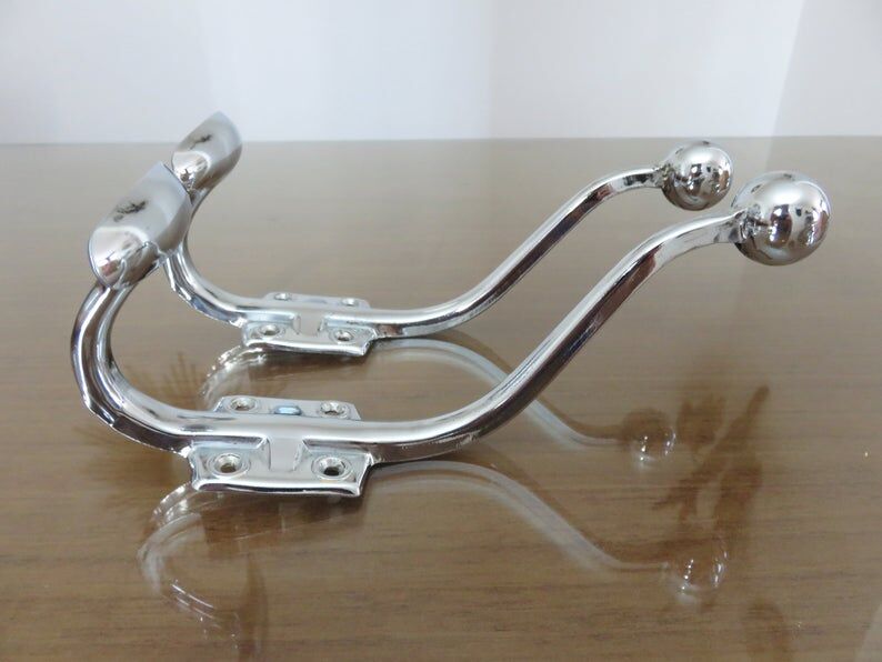 Pair of chrome metal pads 70s