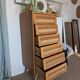 Vintage oak and rattan chiffonier