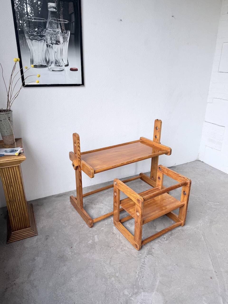 Bureau et chaise enfant pin Bauhaus