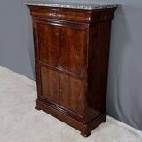 Small Secretary in Burl Mahogany Veneer, Restoration Period – Early 19th Century
