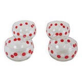 Set of glass bowls, Italian design, 1980s, made in Italy