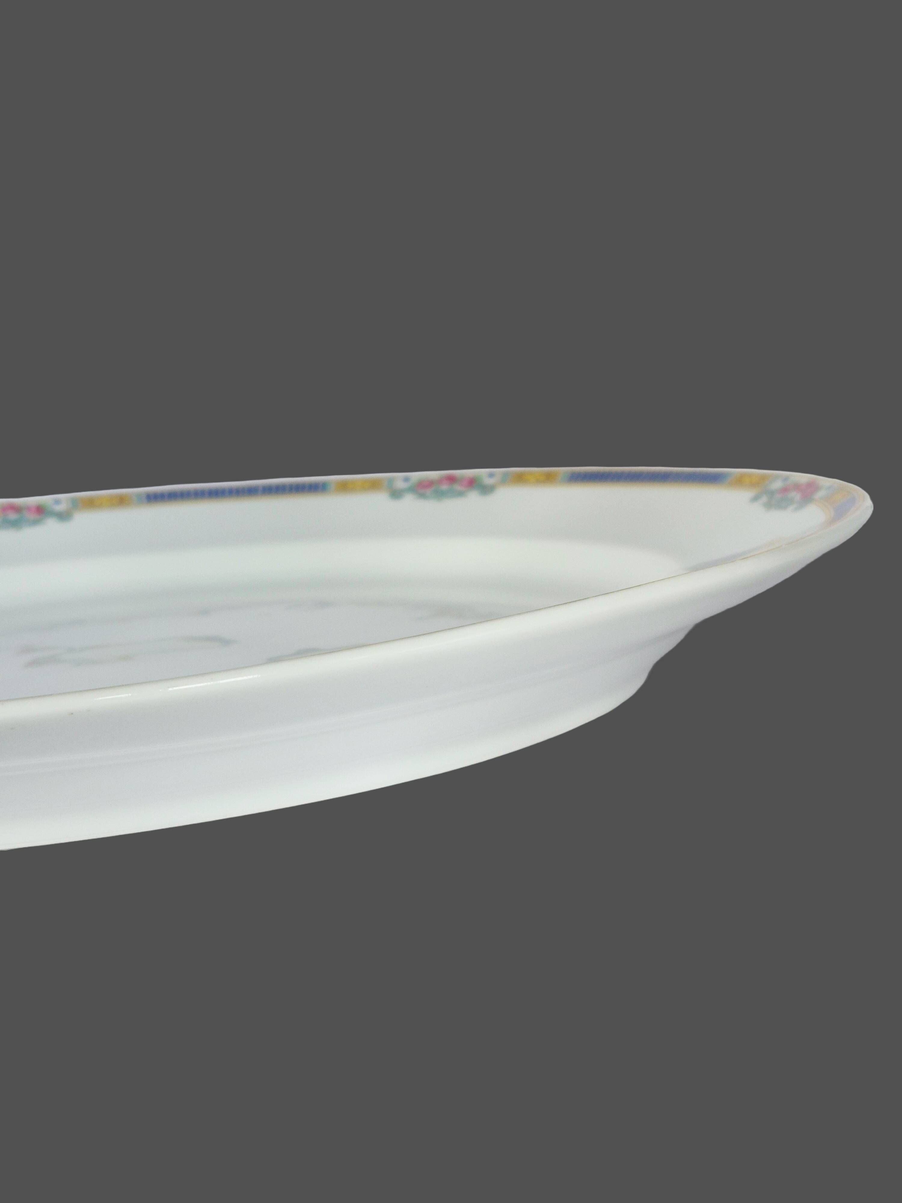 Large oval dish in Limoges porcelain by Bernardaud & Cie – Art Deco