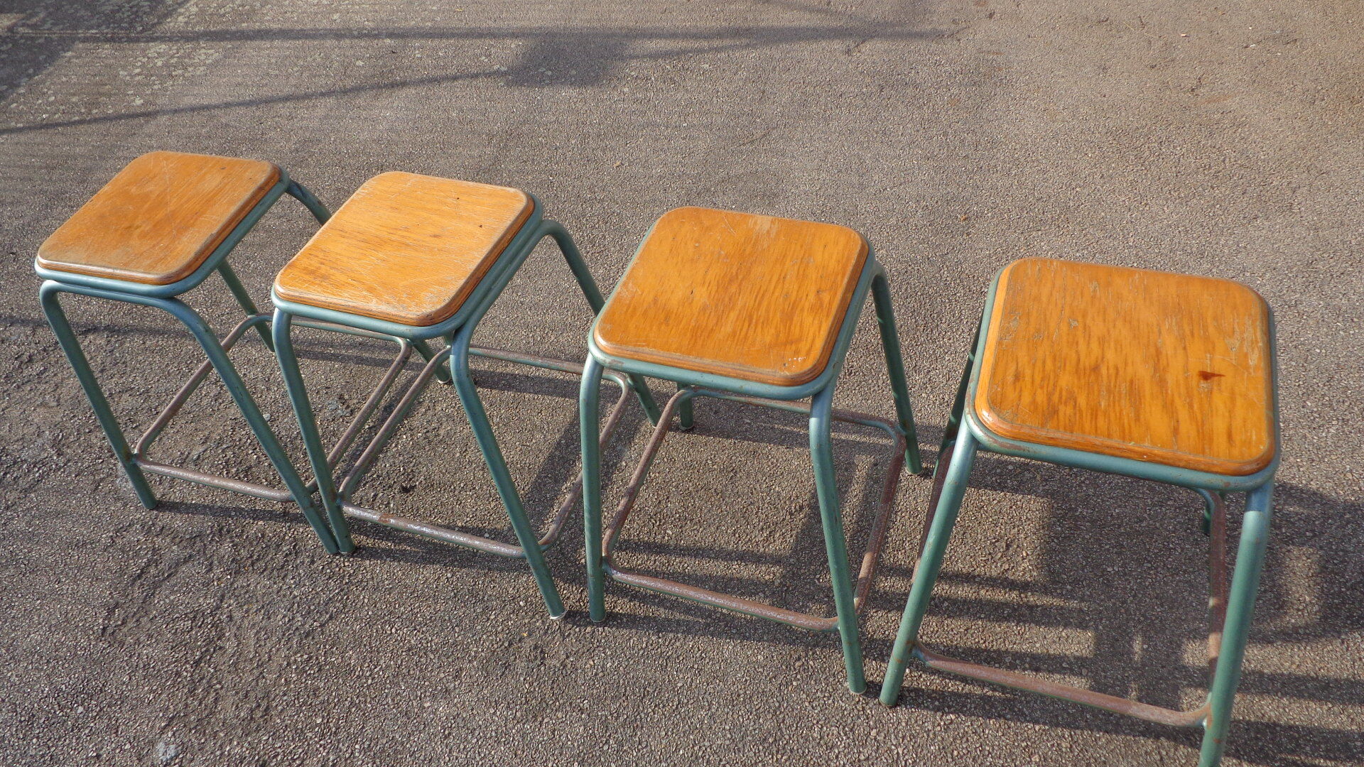 4 industrial stools