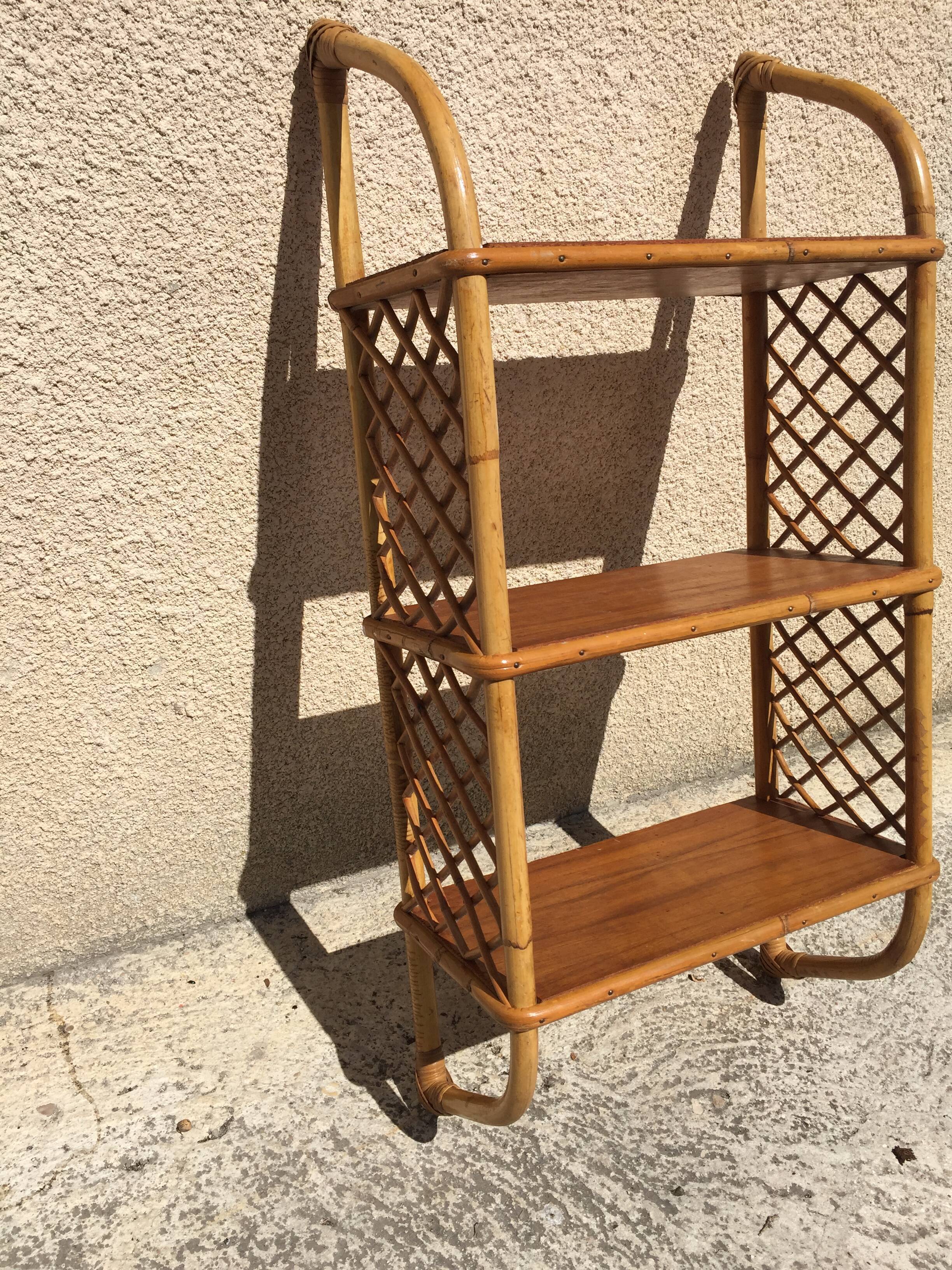 Vintage rattan shelf