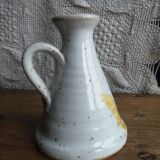 Signed candle holder in glazed ceramic