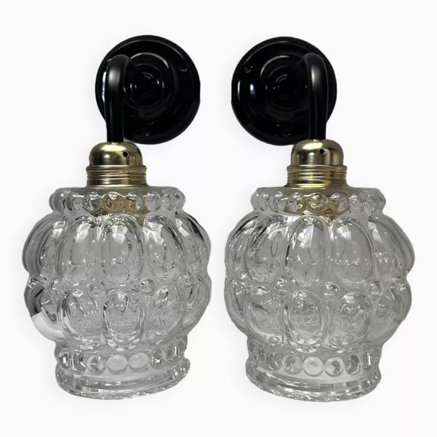 Pair of antique glass wall sconces