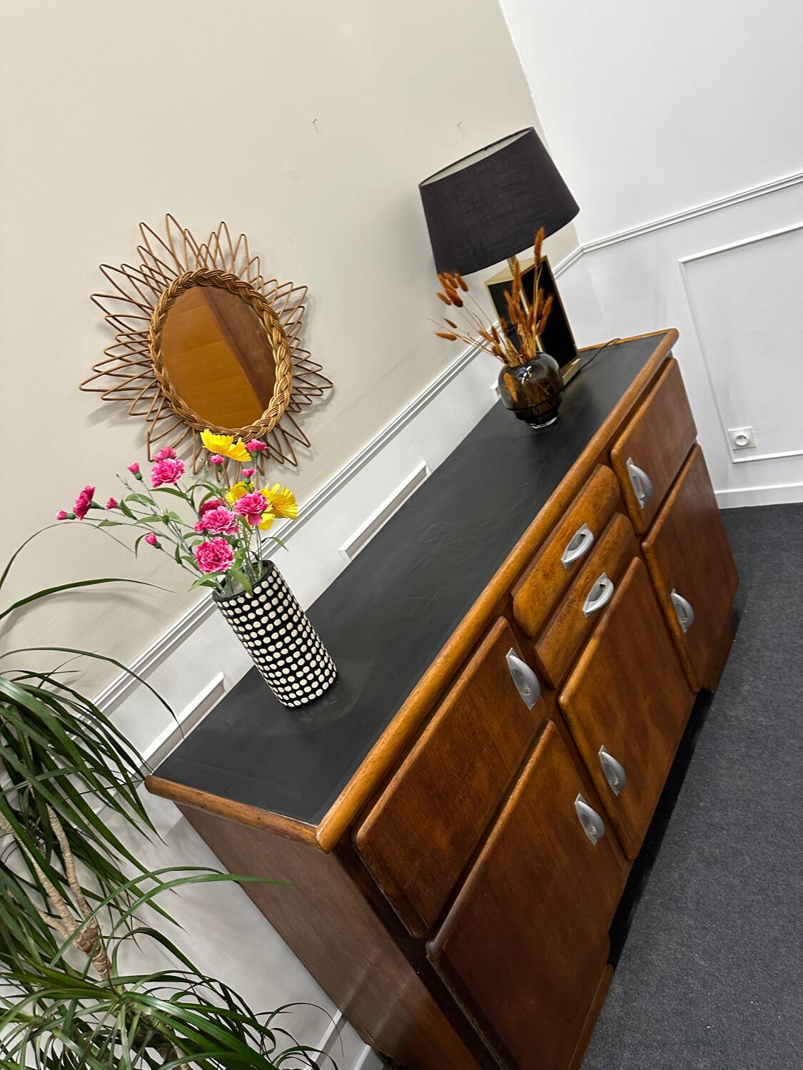 Buffet mado plateau noir
