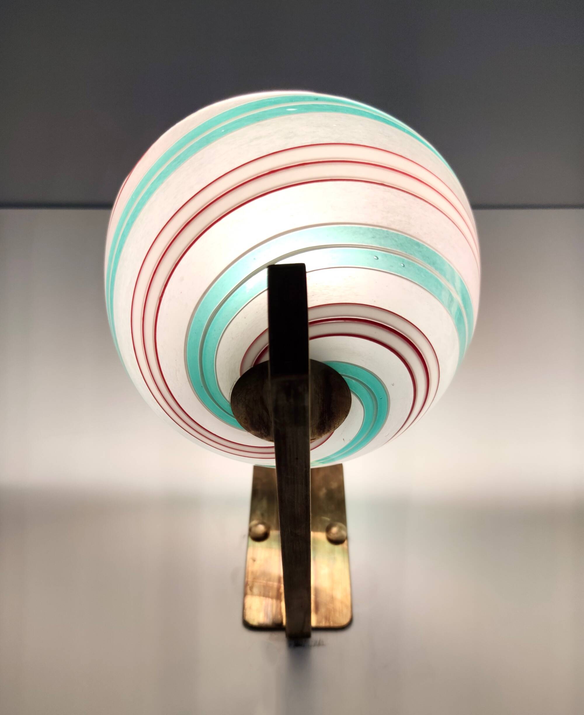 Rare Murano Glass and Brass Wall Light by Dino Martens for Aureliano Toso, Italy