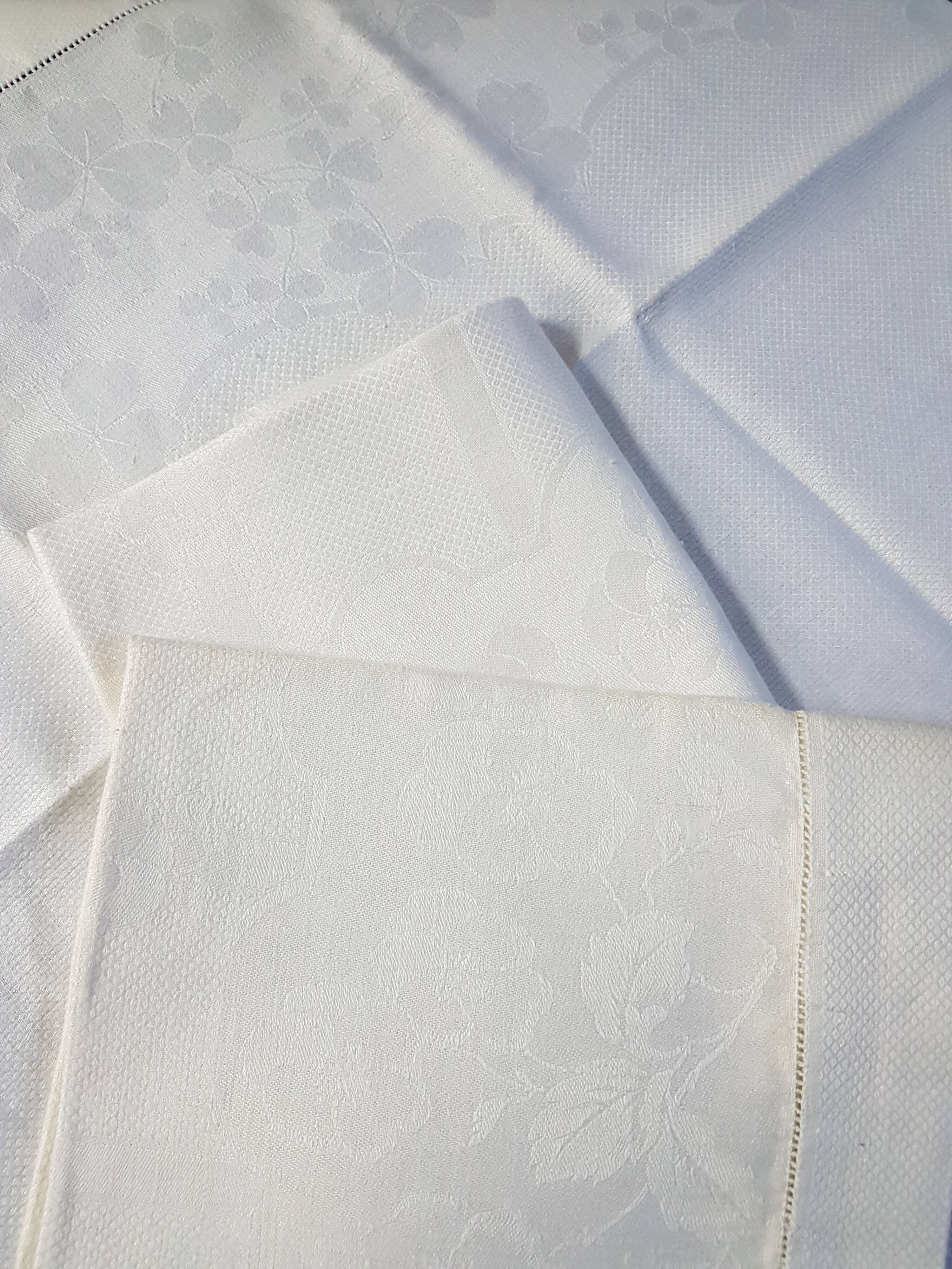 3 towels old cotton damask, days