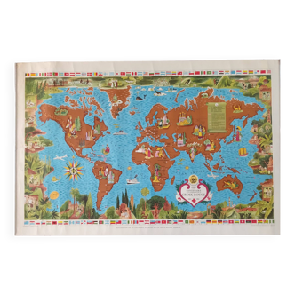 World map / Planisphere by Lucien Boucher