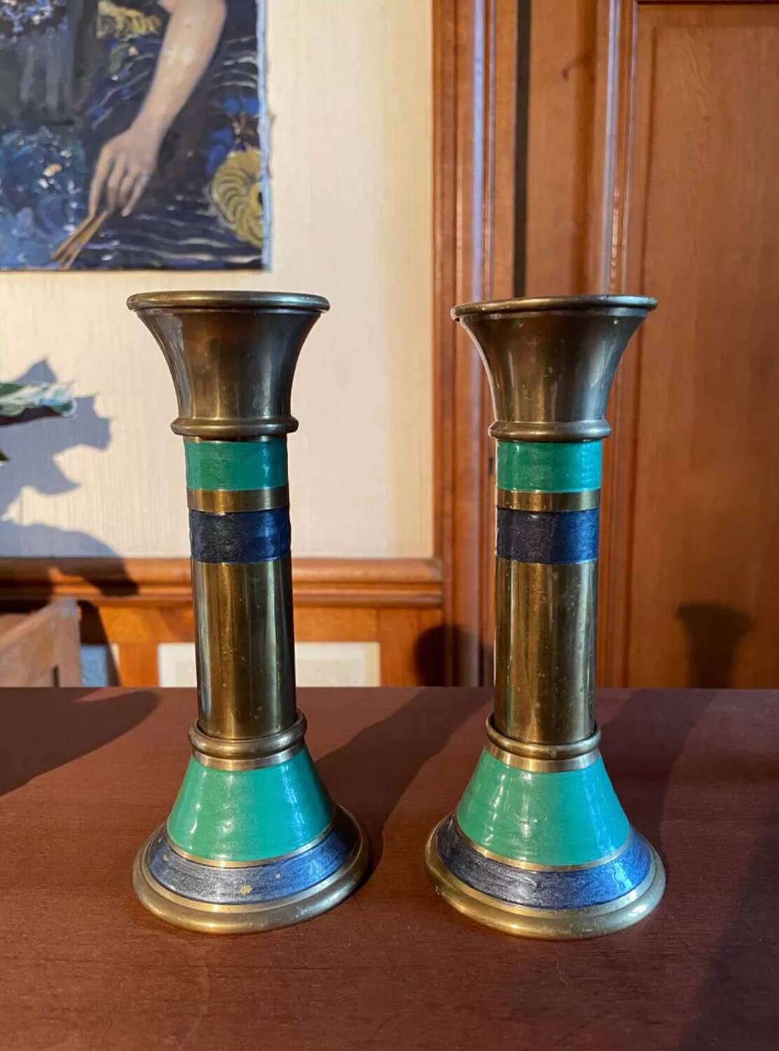 Vintage brass candle holders