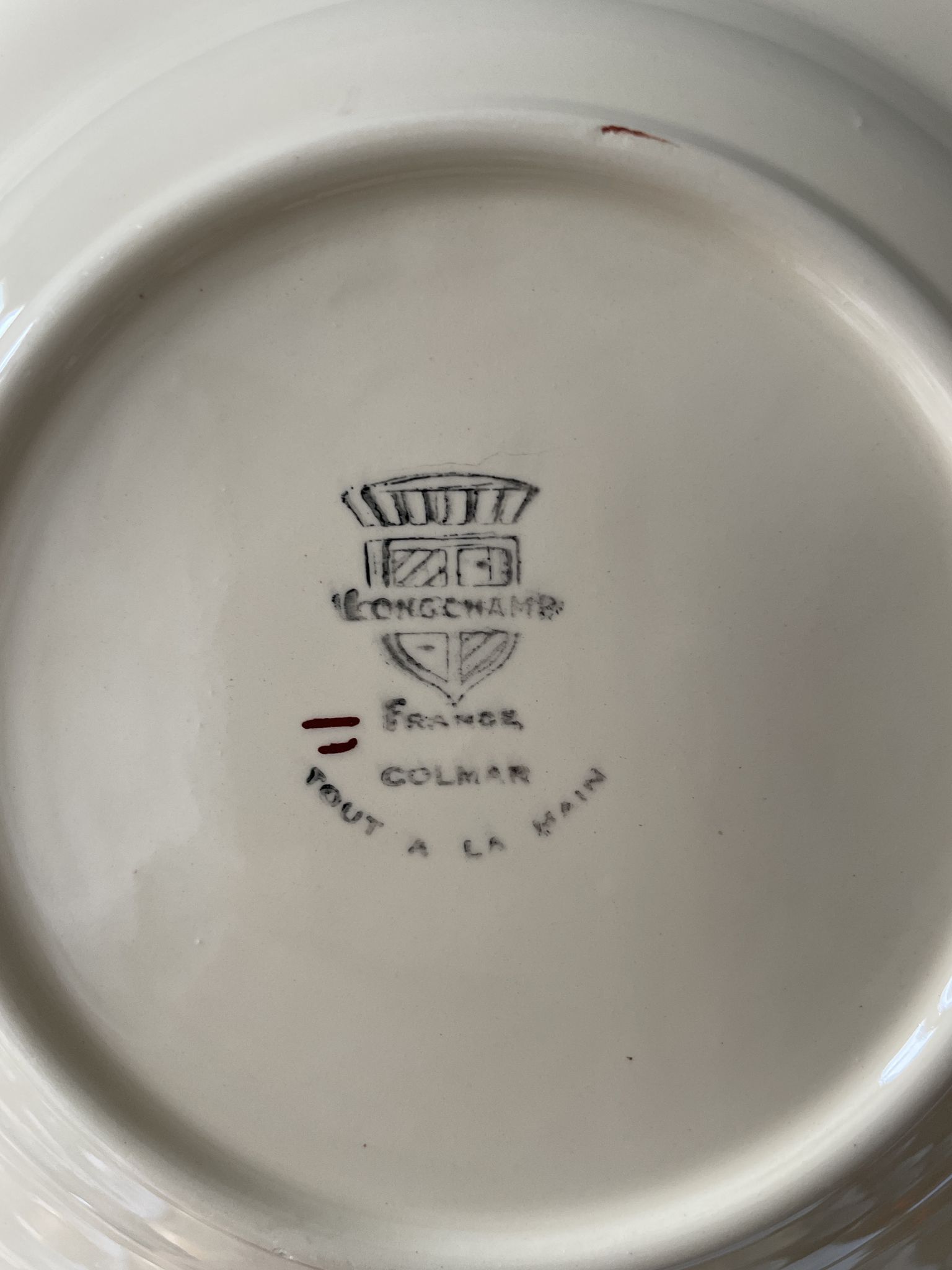 Set of 12 Longchamp France hollow plates, Colmar model
