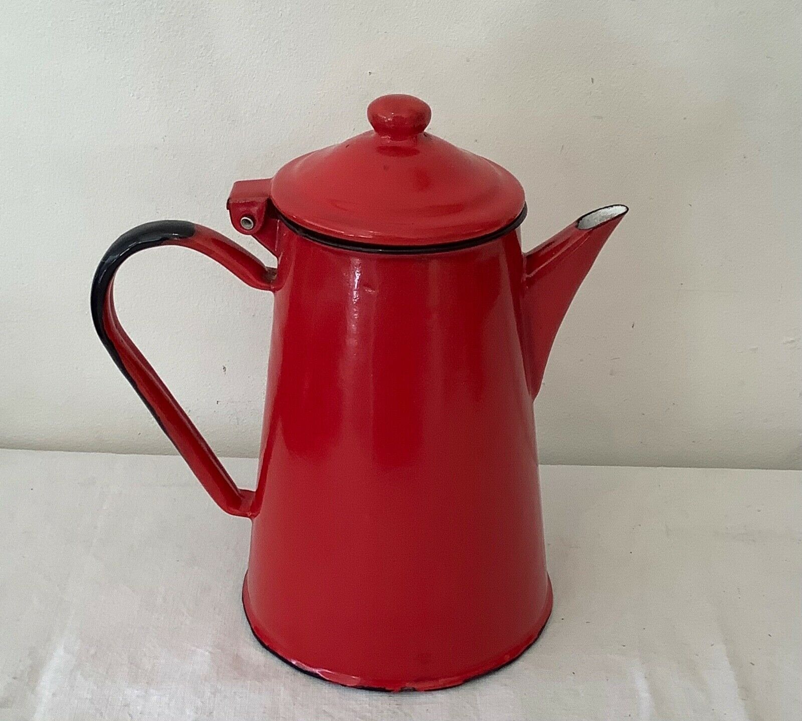 Vintage 1950 red enamelled sheet metal