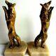 Book-greenhouses Napoleon III gilded bronze signed, Wolves on marble terrace