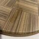 Vintage round wooden cheese board covered with glass plate with foldable handle