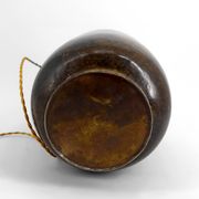 Art Deco modernist lamp in patinated brass, circa 1930.
