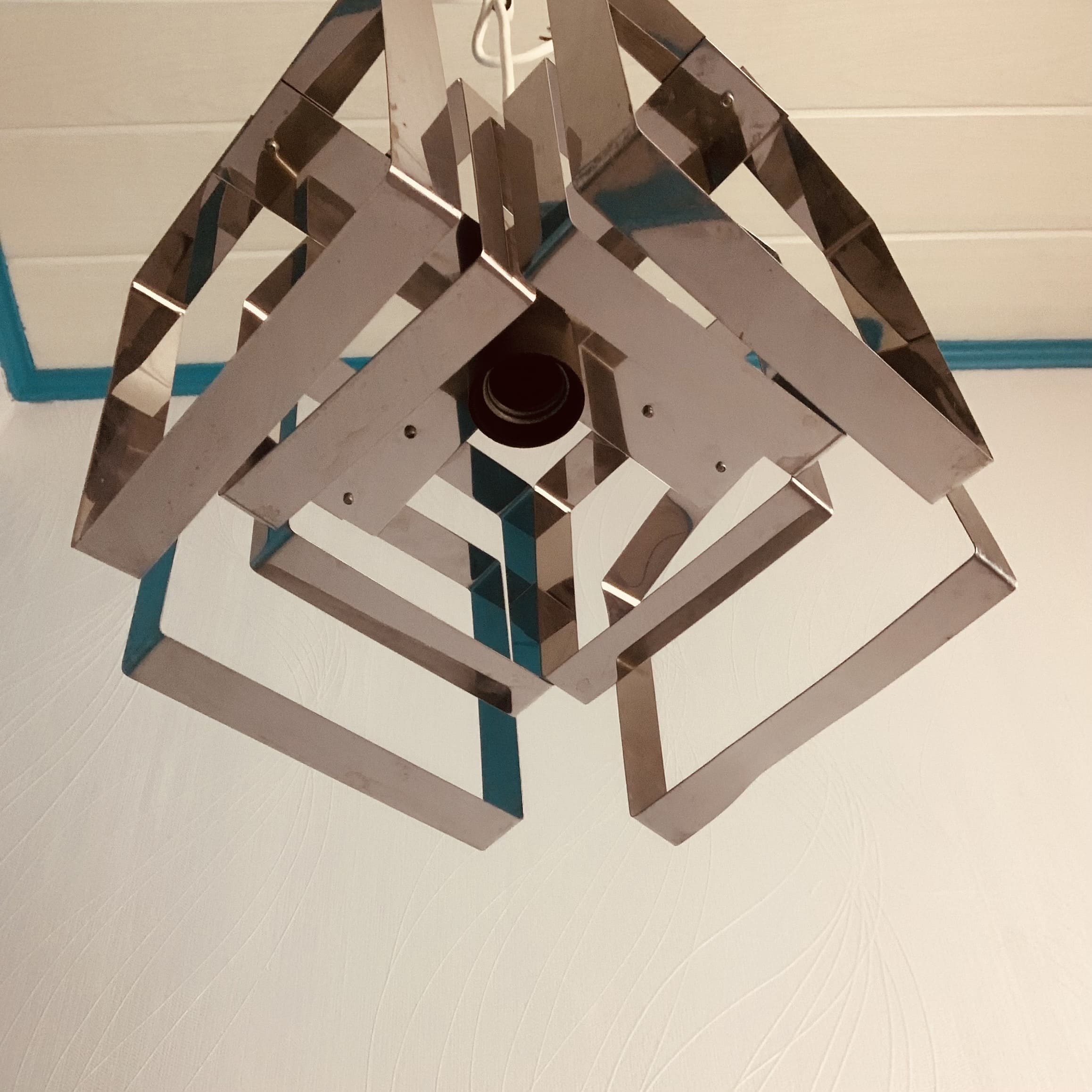 Chandelier chrome geometric shape