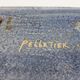 DECORATIVE CERAMIC DISH SIGN GEORGES PELLETIER GEOMETRIC DRAWING BLUE AND GOLD COLLECTION